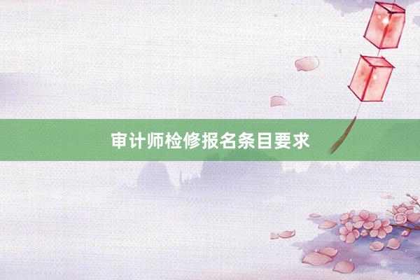 审计师检修报名条目要求